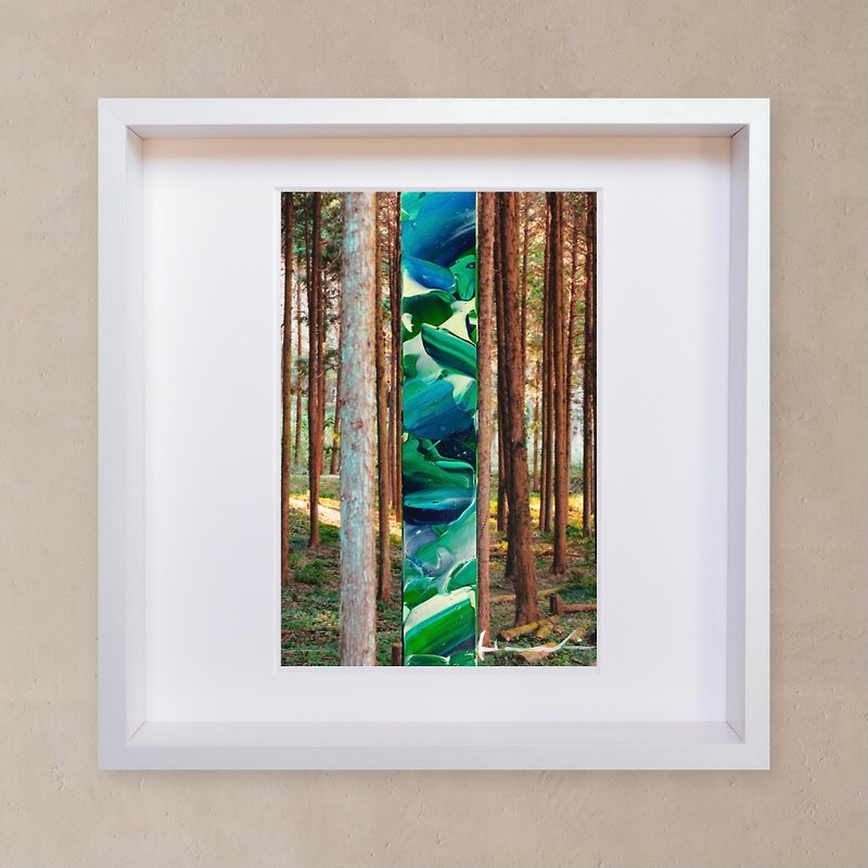 【森林】室內設計 - 綠 客廳掛畫 木製相框 - 掛牆畫/海報 - 壓克力 綠色