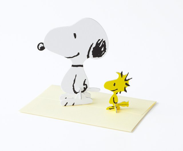ポップアップカードスヌーピーピーナッツスヌーピー ウッドストック 立ちメッセージカード ショップ Prime Co カード はがき Pinkoi