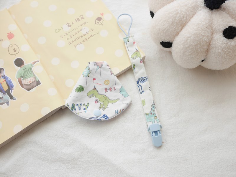 Two-in-one pacifier clip pacifier dust cover + pacifier chain party dinosaur - อื่นๆ - ผ้าฝ้าย/ผ้าลินิน สีเขียว