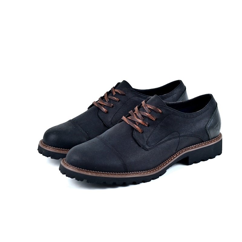 [Dogyball] simple will Oxford shoes breathable vamp elastic thick bottom soft Q insole sole - รองเท้าอ็อกฟอร์ดผู้ชาย - หนังเทียม สีดำ