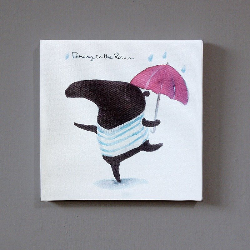 【9cm zoo hug series –Olulu – Dancing in the rain】replica painting - Wall Décor - Waterproof Material 