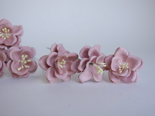 makemefrompaper Paper Flower, 25 pieces mulberry rose size 3.5 cm. curve petal, dusty pink color