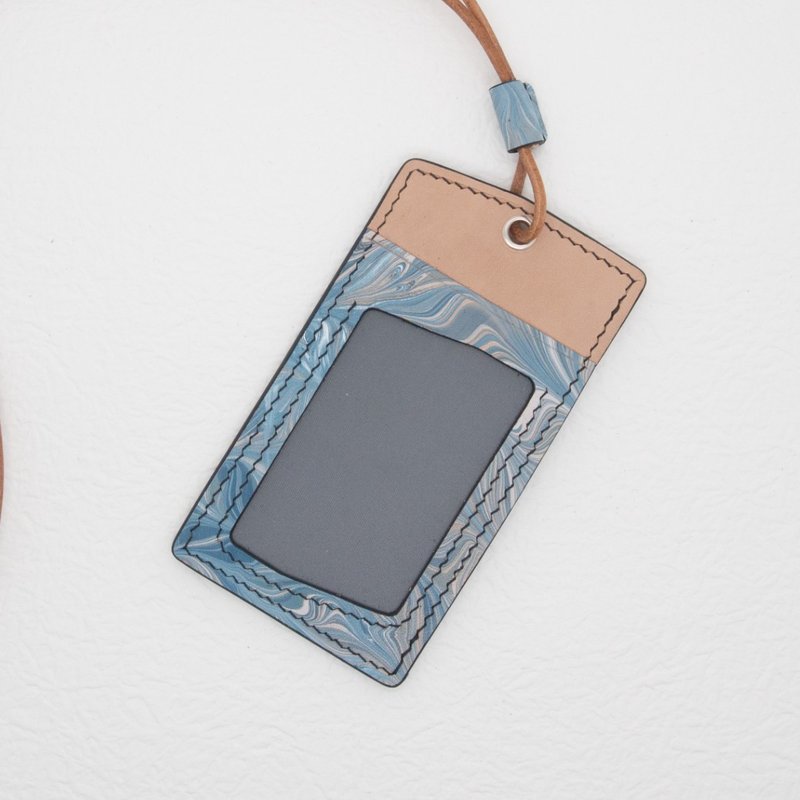 NUTS ID Holder // Including Lanyard // Made In Hong Kong // Original Design - ID & Badge Holders - Genuine Leather Blue