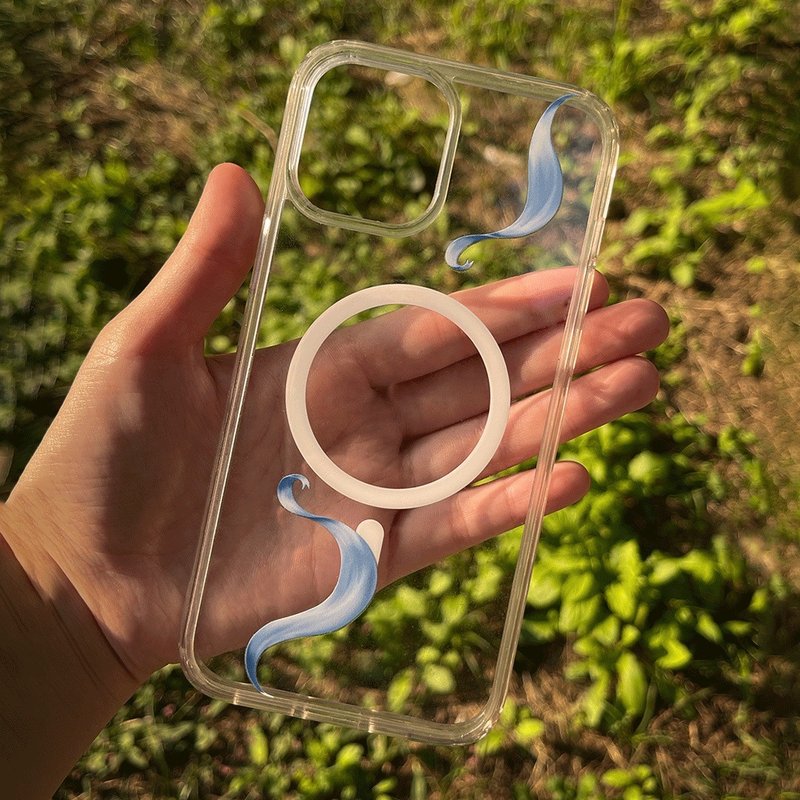 Alice's Blue Ribbon MagSafe Transparent Phone Case - 手機殼/手機套 - 塑膠 