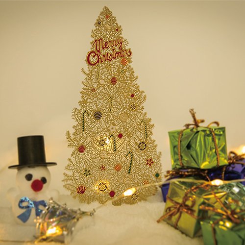 ZISUU吱書 聖誕樹 聖誕節金屬銅松樹植物精緻氣質冬日藝術書簽創意節日禮品