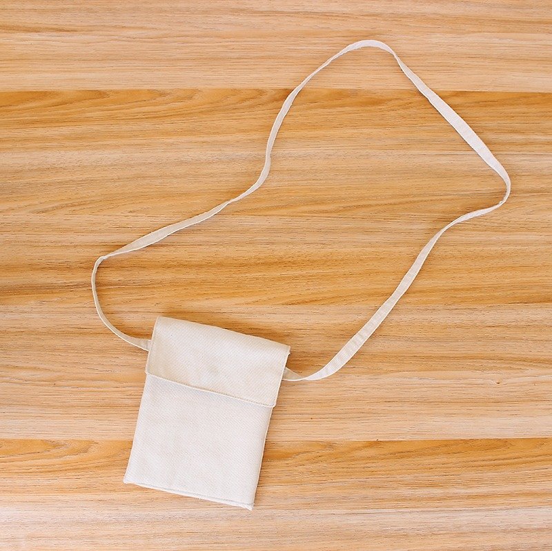 素色空白斜背包(方蓋)/ 收納袋 - 側背包/斜孭袋 - 棉．麻 