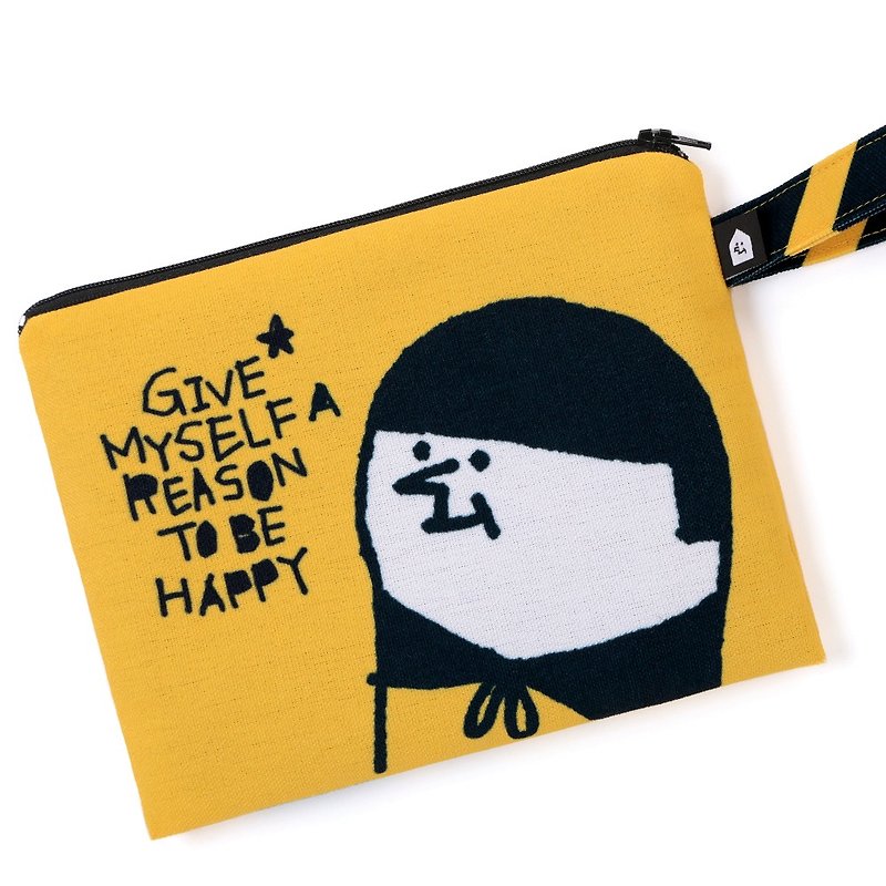 Give yourself a reason to be happy-purpose portable package - Toiletry Bags & Pouches - Other Materials Yellow