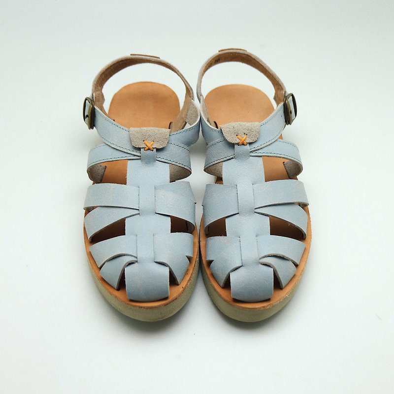 Vintage woven handmade Leather Shoes - Pier - 女款皮鞋 - 真皮 白色
