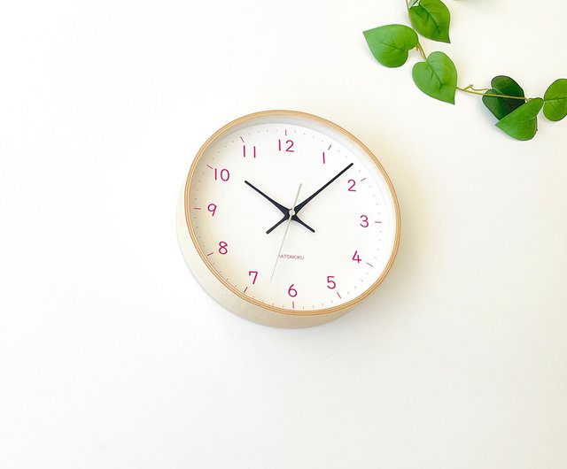 KATOMOKU plywood clock 22 M-size light pink (km-121LP) wall clock