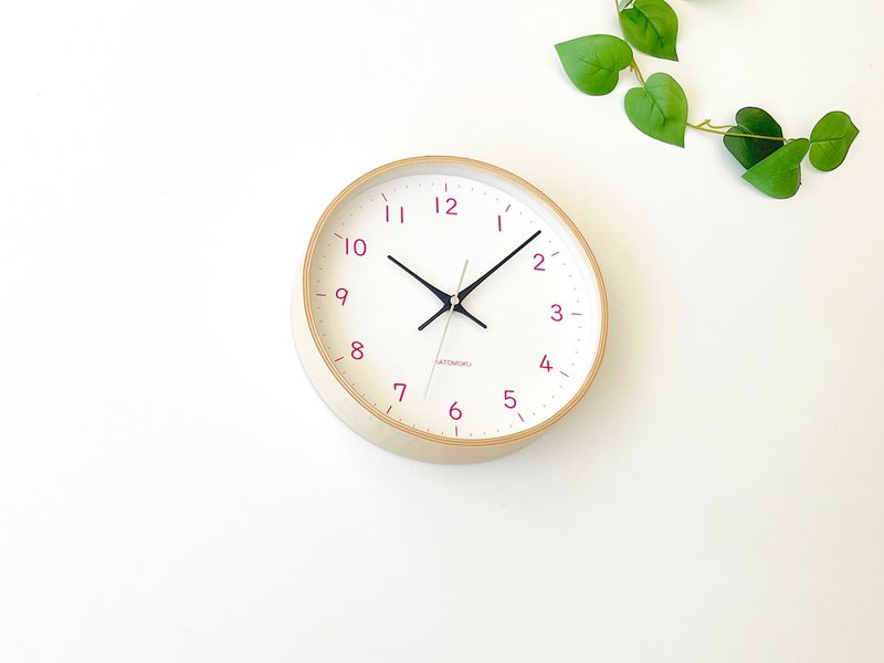 KATOMOKU plywood clock 22 M-size light pink (km-121LP) wall clock made in japan - นาฬิกา - ไม้ สึชมพู