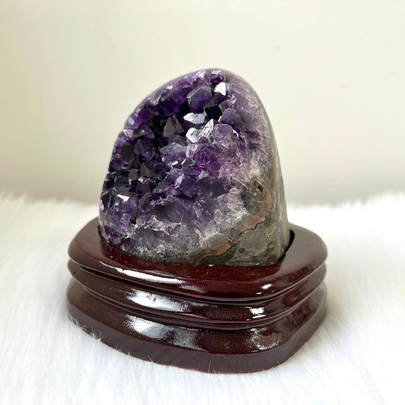 Uruguay Amethyst Cluster with Custom Base | Crystal | Crystal Cluster | Crystal Ornaments | Crystal Bracelet - ของวางตกแต่ง - คริสตัล สีม่วง