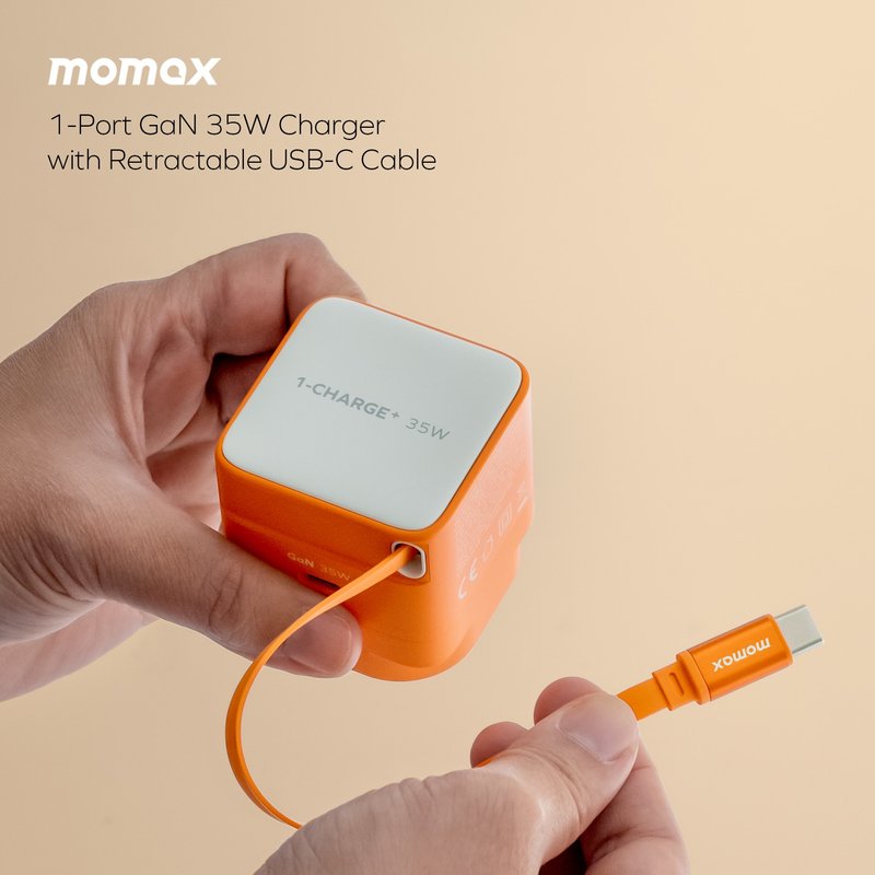 Momax 1-Charge+ 35W GaN 伸縮USB-C 線充電器 UM72 - 手機配件 - 塑膠 黑色