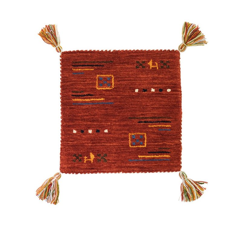 tribal symbol mats_red 彩色復古系列印度手工小毯 - 地墊/地毯 - 羊毛 紅色