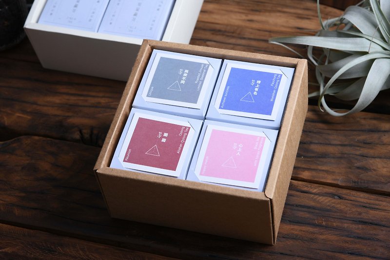 New Year gift box/Haoyun sign poetry tea bag gift box set/choose four blessings/Taiwan tea New Year gift box recommendation - ชา - อาหารสด ขาว