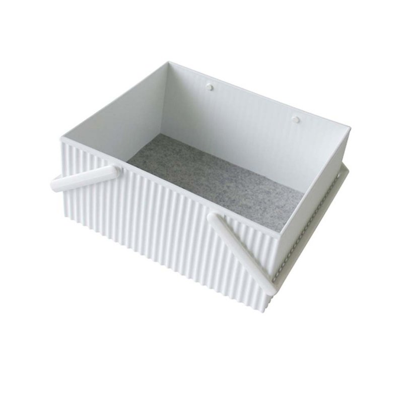 [Hachiman Chemical] omnioffre portable stackable square storage box L white - Storage - Polyester White