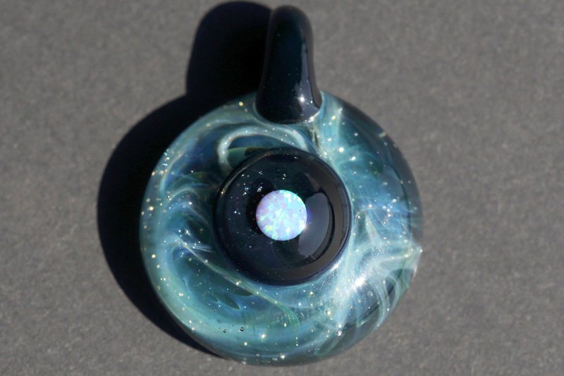 Nebula Galaxy Glass Pendant no. 948 - Chokers - Glass Blue