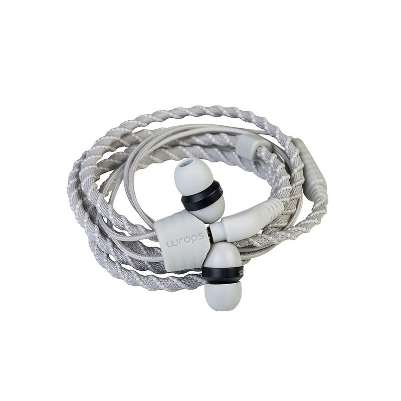British Wraps [Talk] Classic Woven Bracelet Headphone - Talk White - Headphones & Earbuds - Polyester White