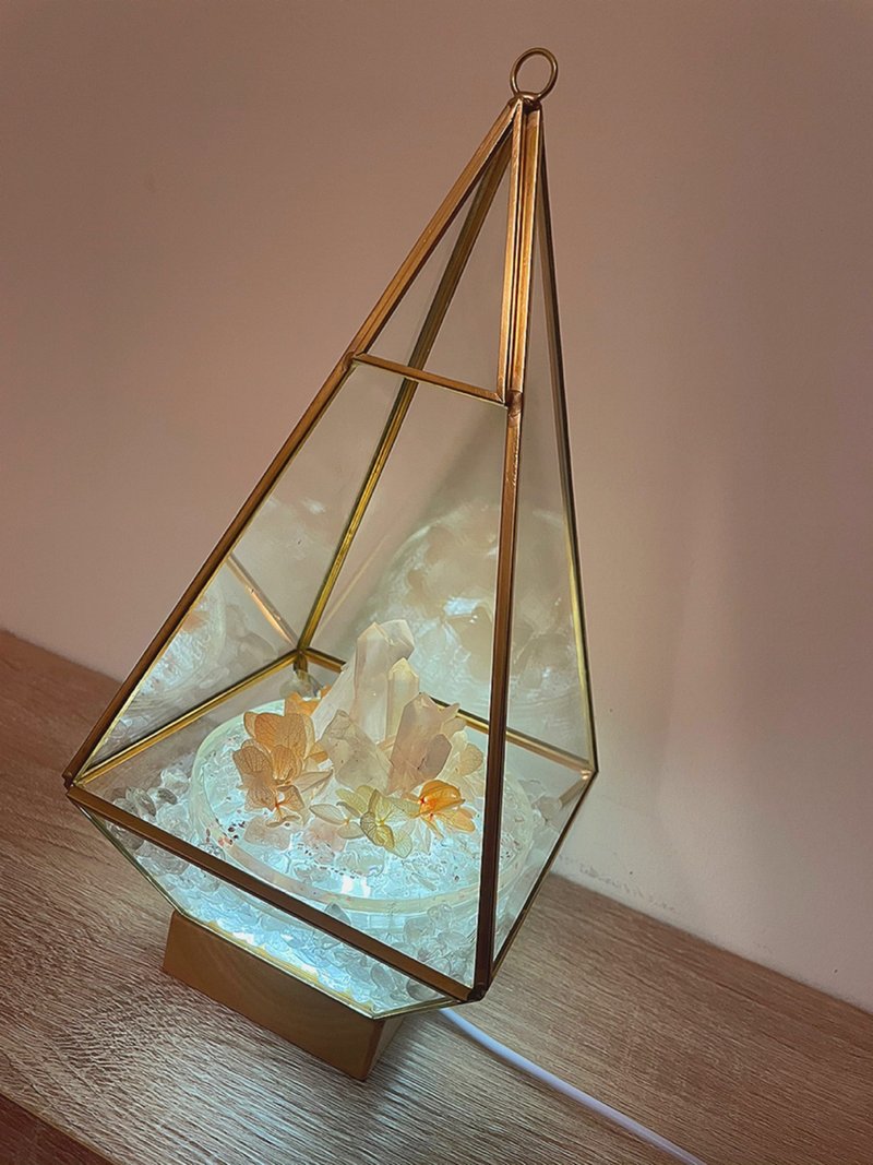 訂製 | 四角玻璃花屋小明燈 | 水晶 | 居家燈飾 - 擺飾/家飾品 - 水晶 橘色