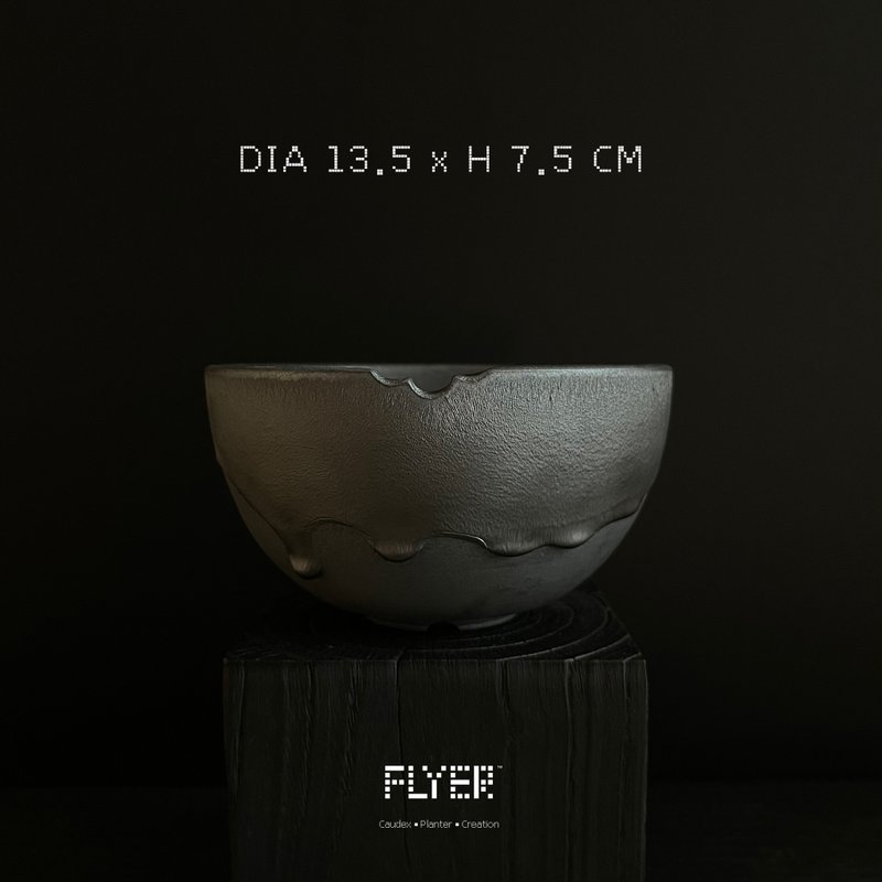 FLYER黑泥系列 塊根多肉植物陶盆器 龍舌蘭象牙宮盆器 - 花瓶/花器 - 陶 