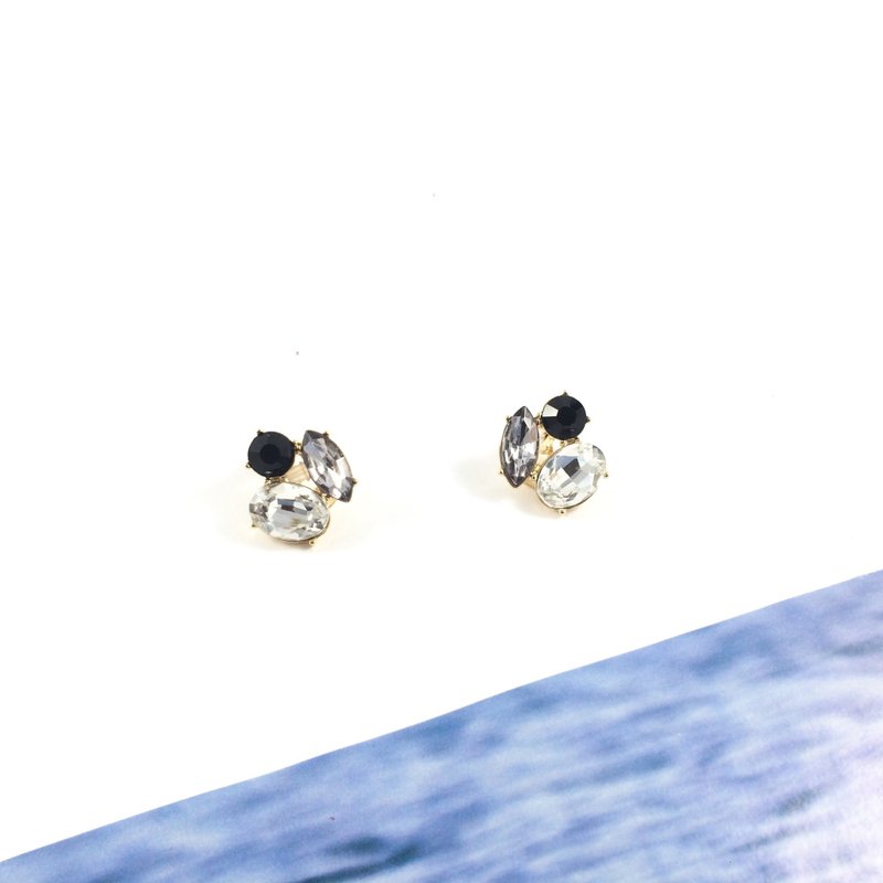 Vintage Sparkle Crystal Statement  Earrings - 耳環/耳夾/耳骨夾 - 貴金屬 金色