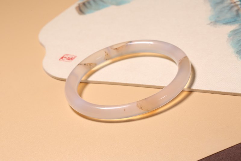 【ブレスレット】内径58mm/金運・幸運・長寿/ブレスレット・バングル/天然瑪瑙ギフト - ネックレス - 翡翠 