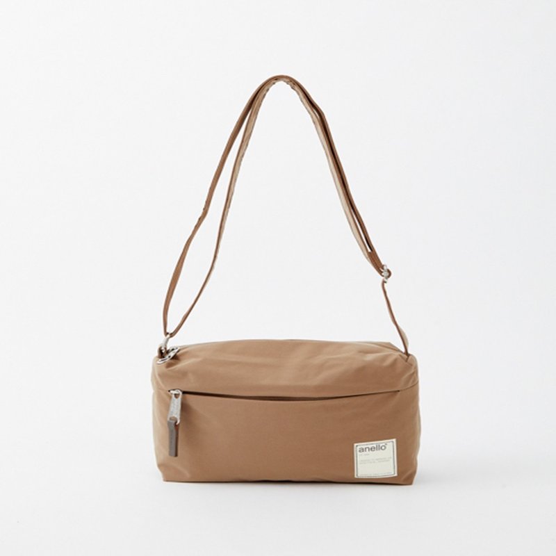 anello Circle series Water Repellent Mini Shoulder Bag ATT0701 (Beige) - กระเป๋าแมสเซนเจอร์ - เส้นใยสังเคราะห์ สีกากี