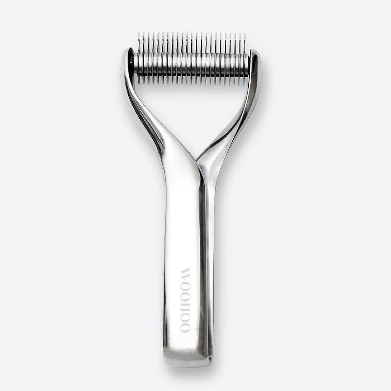 PURE Coarse Rake | 23 Teeth for Medium to Long-haired Dogs - Mirror Silver - Cleaning & Grooming - Stainless Steel Silver