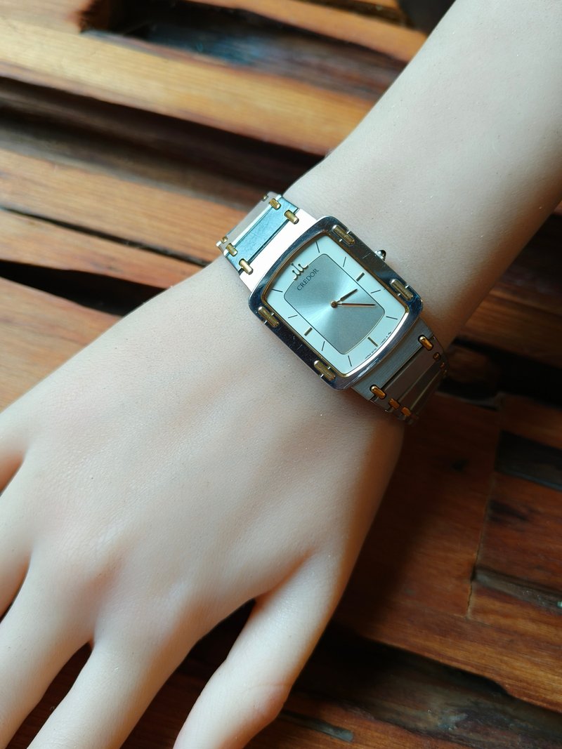 SEIKO旗下 頂級 CREDOR貴朵品牌 鋼與18k金 石英錶 - 女錶 - 其他金屬 銀色