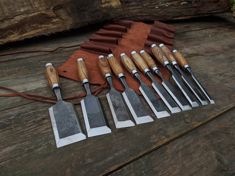 Forged Chisel Set 10pcs. Forged Chisel. Straight Chisel. Carpenters Chisel - อื่นๆ - โลหะ 