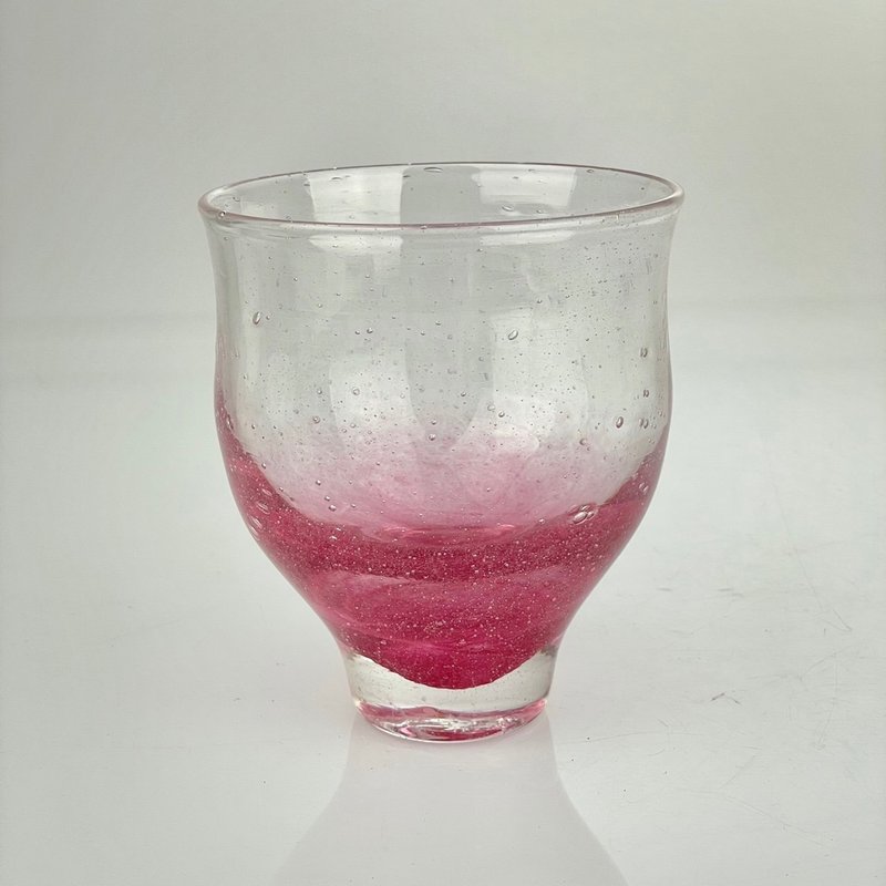 Thick Bottom Curve Open Cup-Powder Handmade Glass Purely Handblown - แก้ว - แก้ว สึชมพู