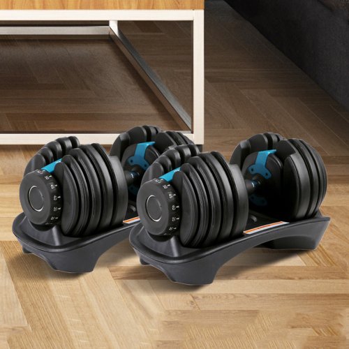 Powertrain adjustable dumbbell set with online stand