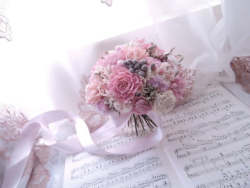 ドライフラワー/ブライダルブーケ/結婚式のブーケ/ロマンス/ファンタジーの[愛]早春の花束 - 観葉植物 - 寄せ植え・花 ピンク
