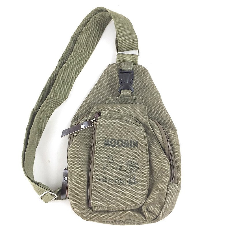 Moomin Moomin authorization - [Messenger Bag - dark green] (small) - Messenger Bags & Sling Bags - Cotton & Hemp Green