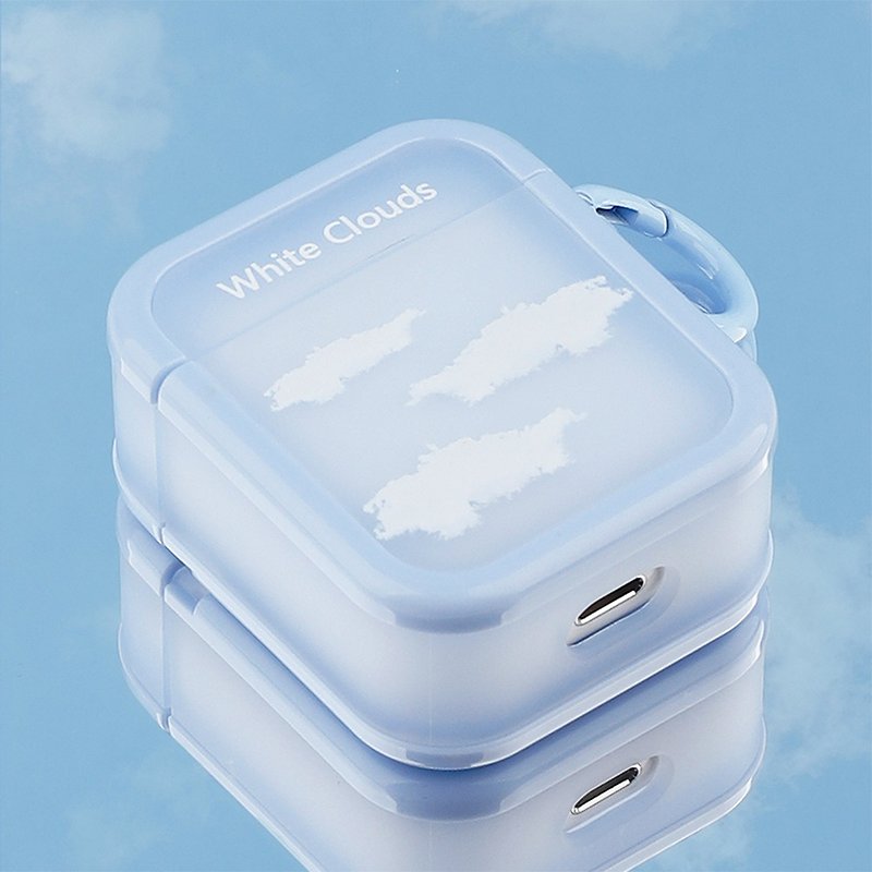 Blue sky and white clouds AirPods 1/2/3/Pro second generation protective case - ที่เก็บหูฟัง - พลาสติก 