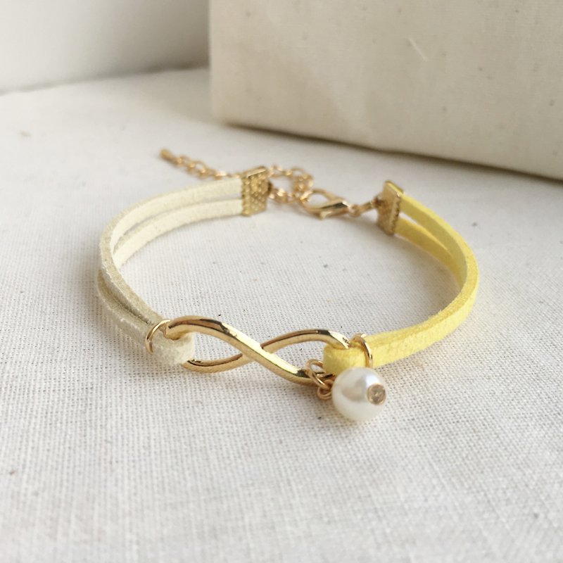 Handmade Infinity Bracelets Rose Gold Series– lemon yellow - Bracelets - Other Materials Yellow