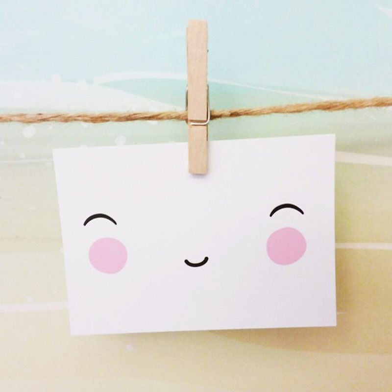 A Little Lovely Company in the Netherlands-Healing cute postcard-happy smiling face - Cards & Postcards - Paper White