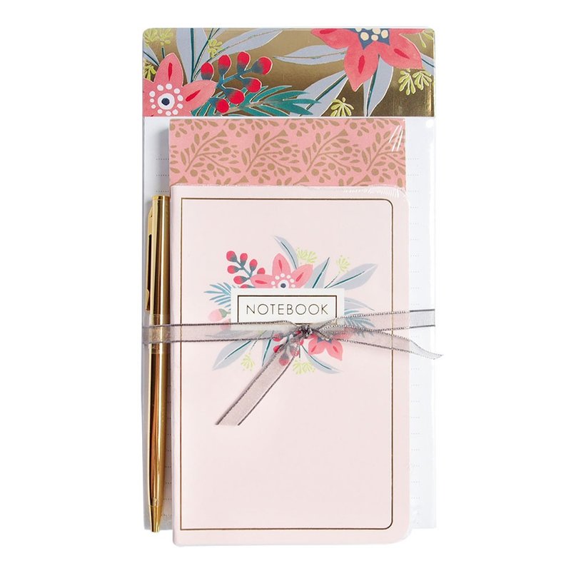 紅果花卉 筆記便條組3入(附筆)【Hallmark-US禮品】 - 便條紙/便利貼 - 紙 多色