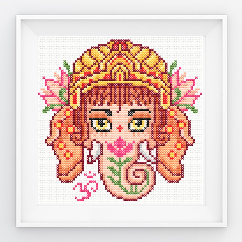 Ganesha | Cross stitch pattern | Indian House Decor | Download PDF - คอร์สงานฝีมือ/หนังสือคู่มือ - วัสดุอื่นๆ 