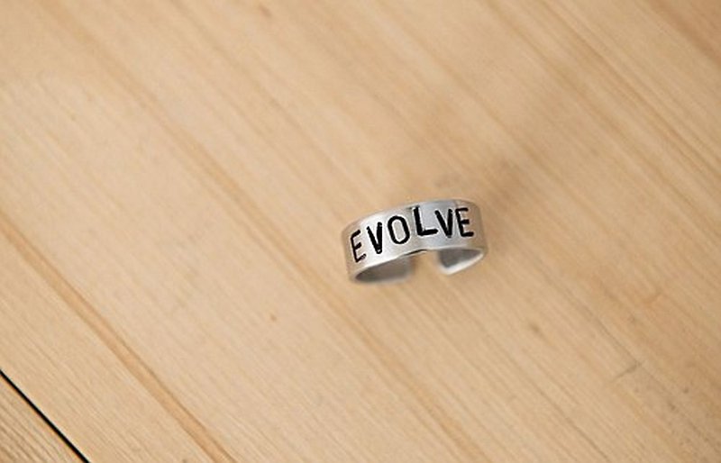 Engraved Minimalist Stackable Rings / Custom Gothic Personalized Ring / - General Rings - Aluminum Alloy Gray