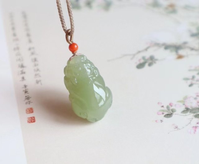 晴水和田玉貔貅吊墜玉石皮丘掛件貔貅項鏈貔貅護身符玉墜招財轉運Sri