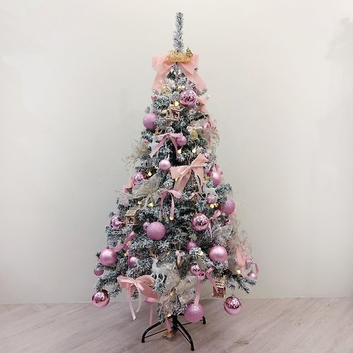 KIRA花藝 落雪款地上型聖誕樹-浪漫粉/高120、150CM/需自行組裝/聖誕節