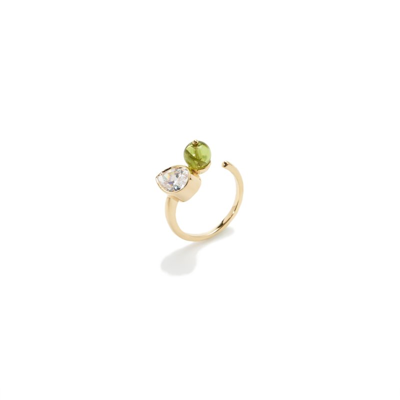 Fleur Peridot Ring - General Rings - Sterling Silver Gold