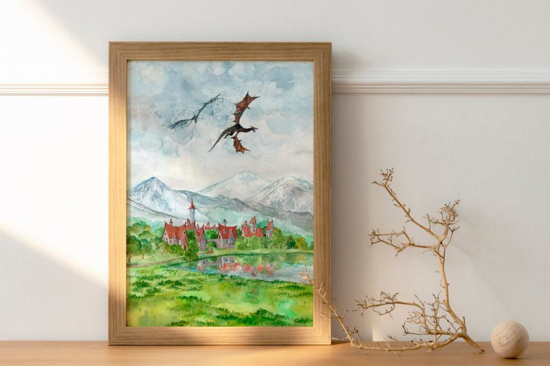 山のポスターダウンロード |ハリー・ポッターのポスター |ホグズミードのウォールアートをダウンロード - 似顔絵・イラスト・挿絵 - その他の素材 