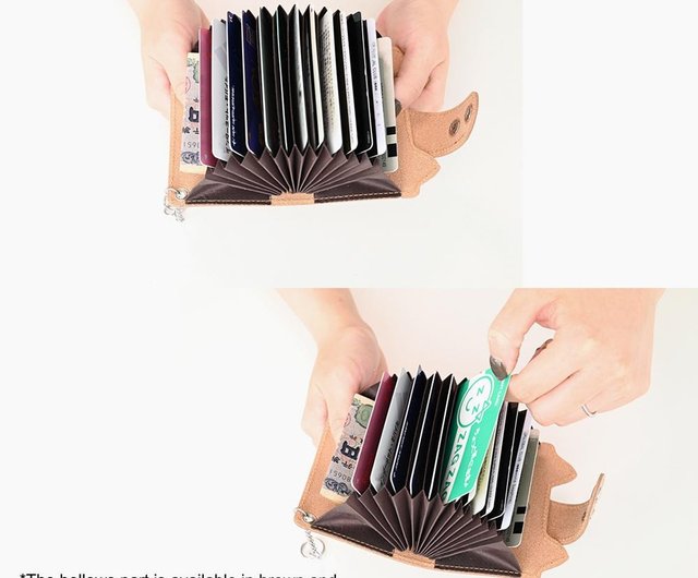 ネコ耳付き じゃばら式カードケース 【 newシュリンクレザー