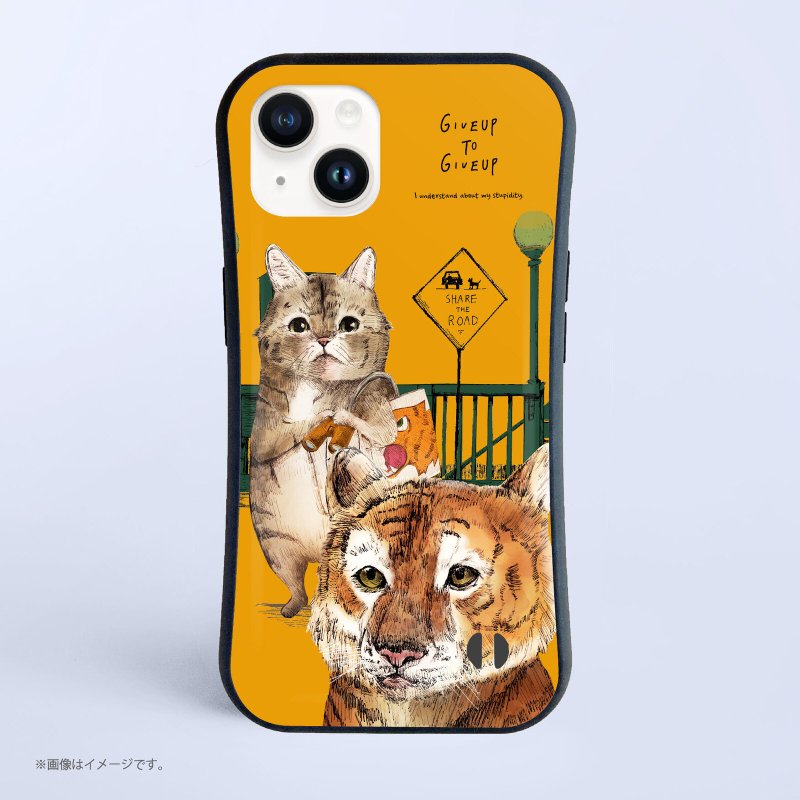 Shockproof Grip iPhone Case/The cat who wants to be a tiger - เคส/ซองมือถือ - พลาสติก ขาว