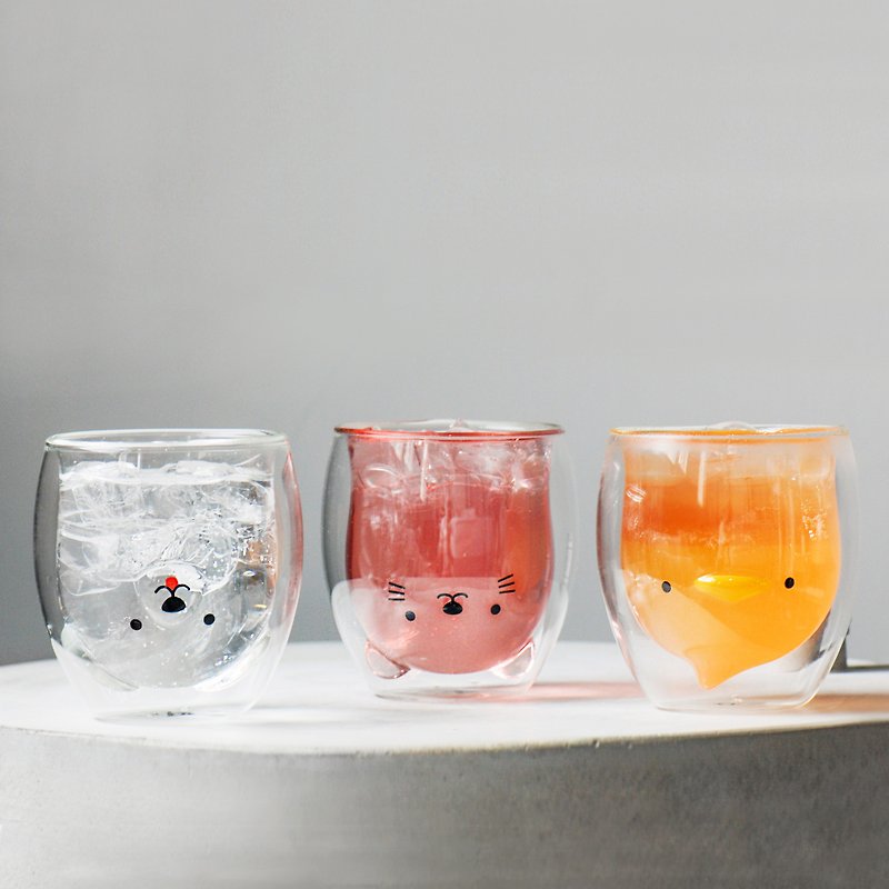 Glass Mugs Transparent - Double-Wall Glass Animal (Set of 3) 