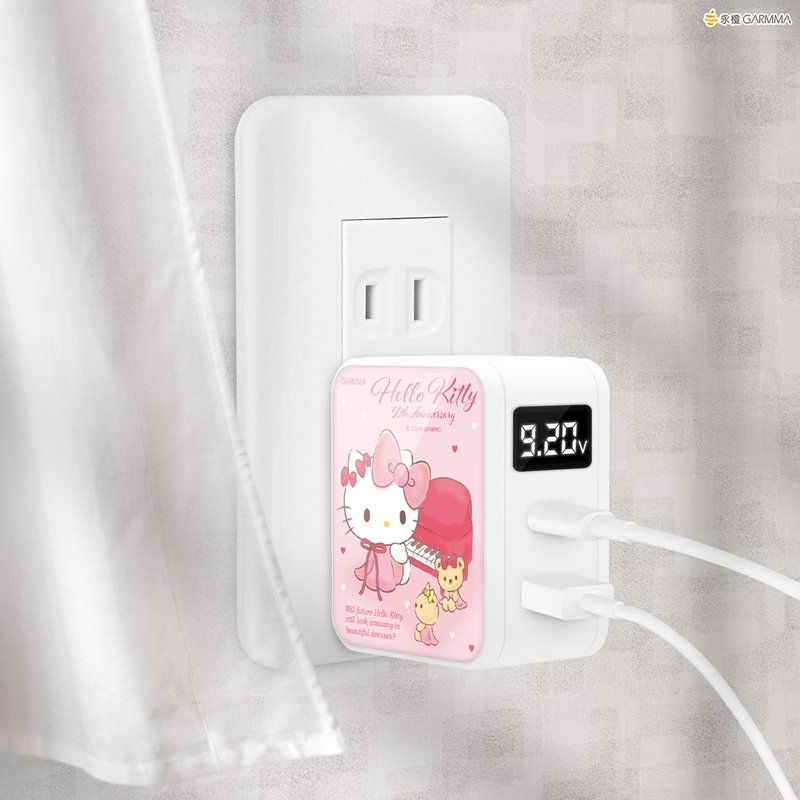 GARMMA Hello Kitty Type-C & USB PD雙孔造型充電器 未來系列 - 無線充電盤/板/座 - 其他金屬 