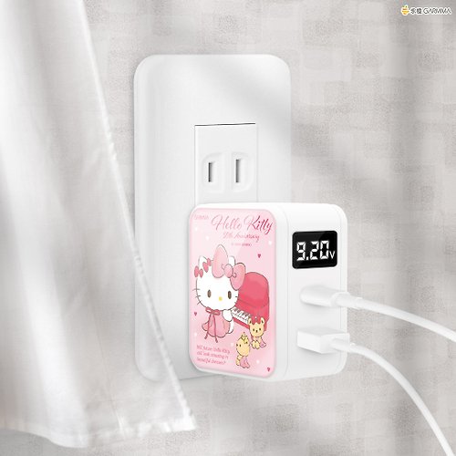 永橙.GARMMA-三麗鷗/LINE FRIENDS/蠟筆小新正式授權商 GARMMA Hello Kitty Type-C & USB PD雙孔造型充電器 未來系列