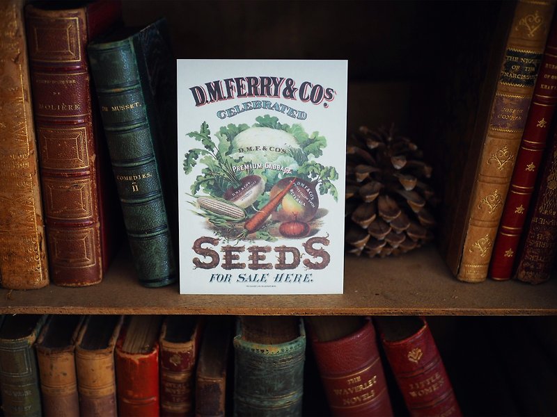 初期の欧米の有名な広告、オリジナルの再刻印はがき、野菜の種の広告 - カード・はがき - 紙 多色