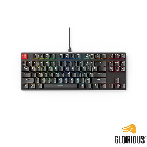 Glorious 官方授權旗艦館 Glorious GMMK TKL 80% RGB模組化機械鍵盤 茶軸 英文 - 黑